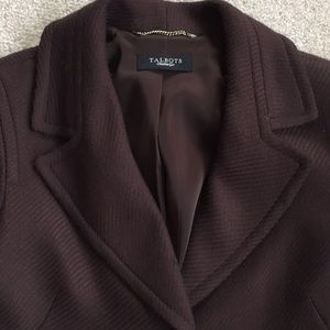 Talbots wool blend textured brown swing jacket
